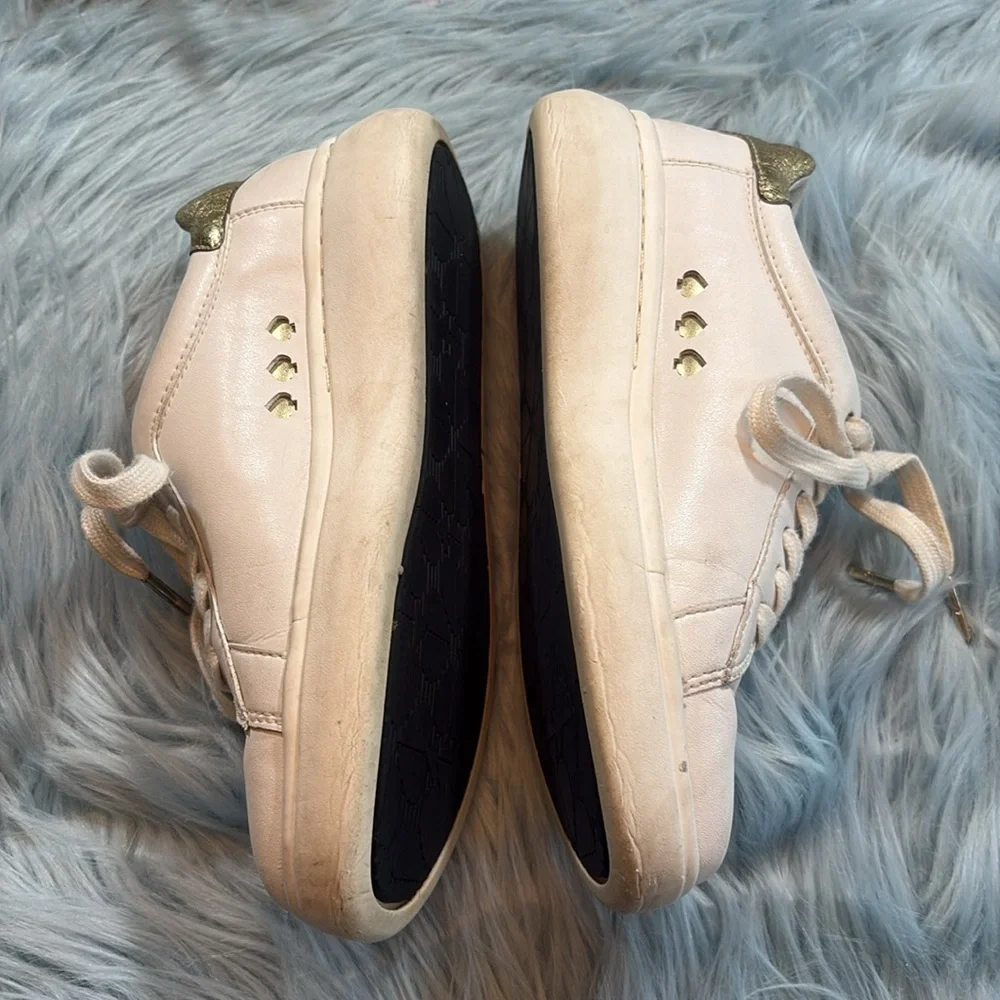 Kate Spade Lift Leather Sneakers in Option White/Gold sz 5